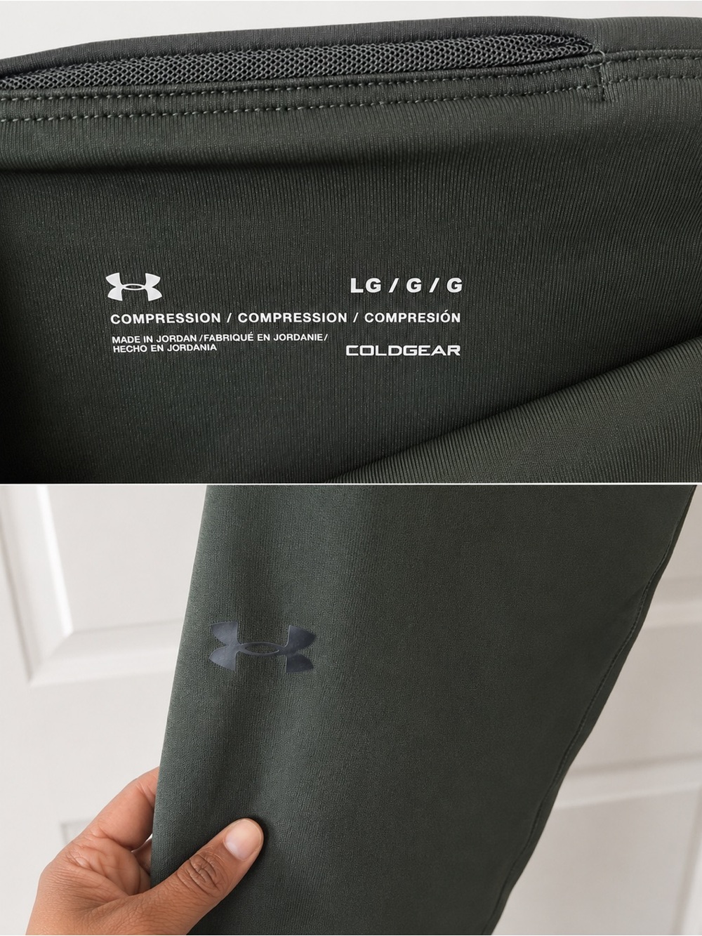 Under Armour Dark Olive Performance Leggings Women’s Size L - Picture 4 of 4